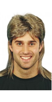 80s Mullet Wig Brown With Blonde Highlights