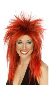 Rock Diva Wig Red And Black