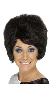 60s Beehive Wig Black