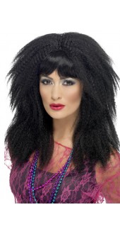80s Trademark Crimp Wig Black
