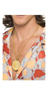 Gold Metal Medallion On Chain