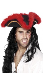 Mens Pirate Tricorn Hat Black