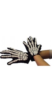 Gloves- Skeleton Gloves With Bones - Adults Smiffys