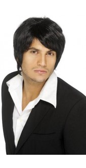 Boy Band Wig Black Fancy Dress Smiffys