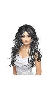 Black and Grey Gothic Bride Wig