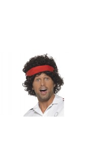 80s Tennis Player Fancy Dress Wig