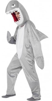Mens Shark Fancy Dress Costume With Hood