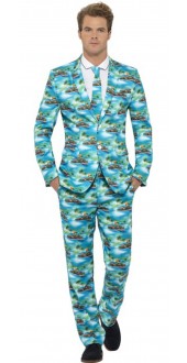 Mens Stand Out Aloha Fancy Dress Suit