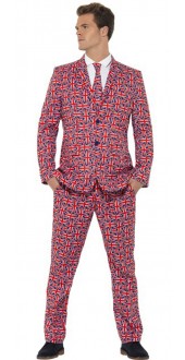 Mens Union Jack Fancy Dress Stand Out Suit