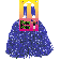 Metallic Blue Pom Poms