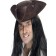 Brown Broken Leather Look Pirate Tricon Hat
